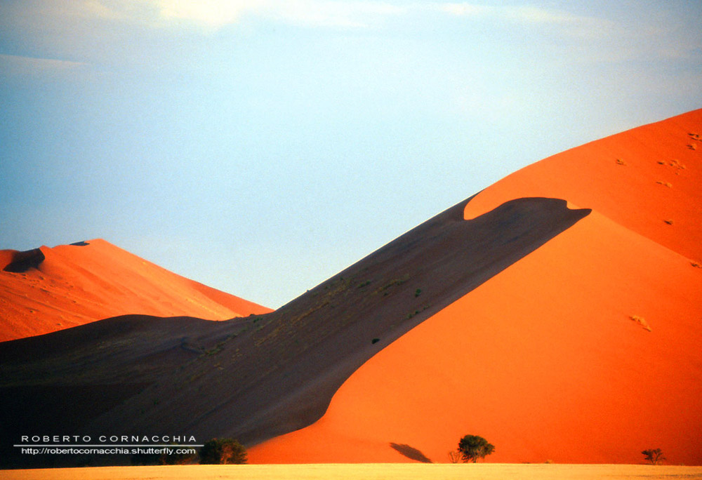 La sabbia del Deserto del Namib al tramonto assume tinte infuocate - Archivio Fotografico Pianeta Gaia