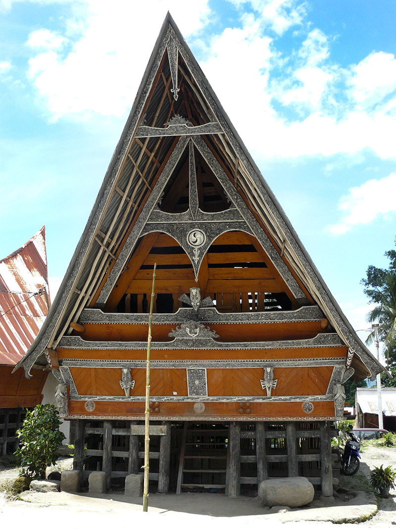 Una bella rumah dei Batak, isola di Sumatra, Indonesia